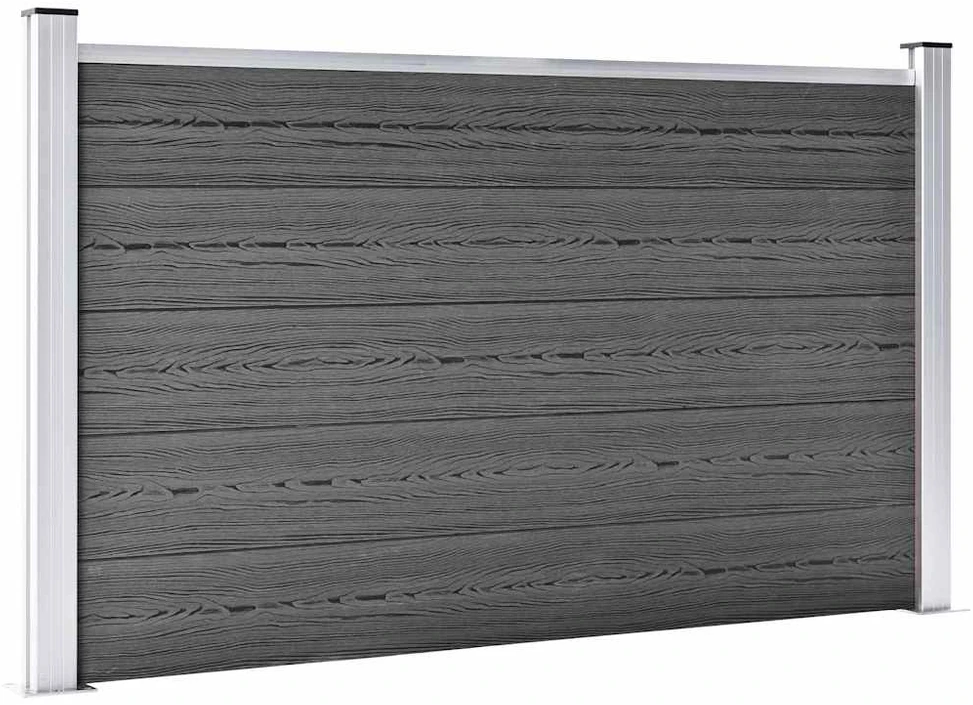 Tvoros segmentų rinkinys, juodos spalvos, 526x105cm, WPC