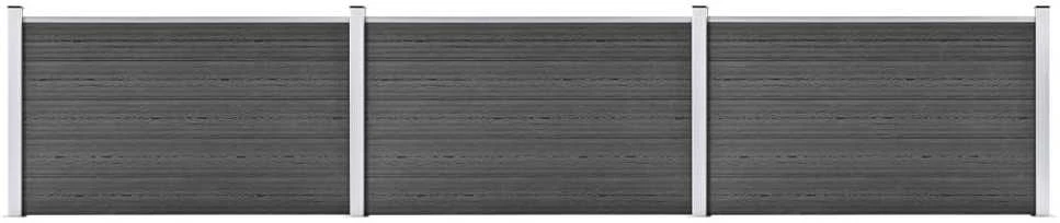 Tvoros segmentų rinkinys, juodos spalvos, 526x105cm, WPC