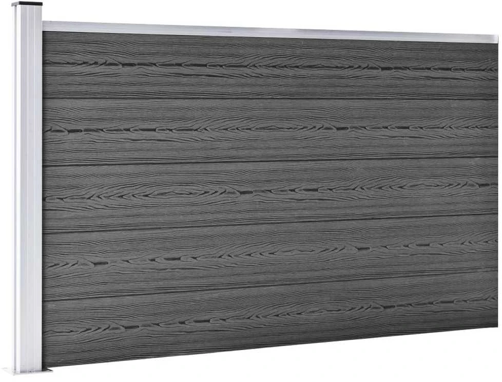 Tvoros segmentų rinkinys, juodos spalvos, 526x105cm, WPC