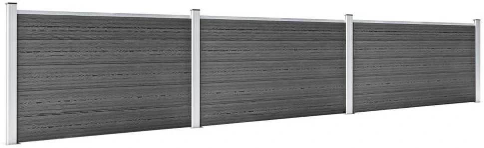 Tvoros segmentų rinkinys, juodos spalvos, 526x105cm, WPC