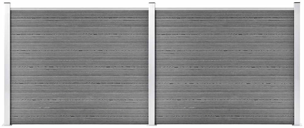 Tvoros segmentų rinkinys, pilkas, 353x146cm, WPC