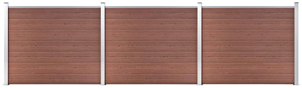 Tvoros segmentų rinkinys, rudas, 526x146cm, WPC