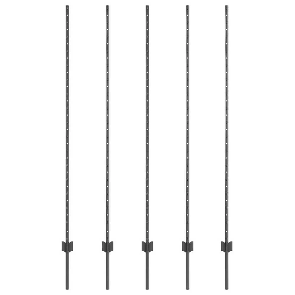 Įmontuotas tvoros stulpas 5 vnt. Pilka 200 cm