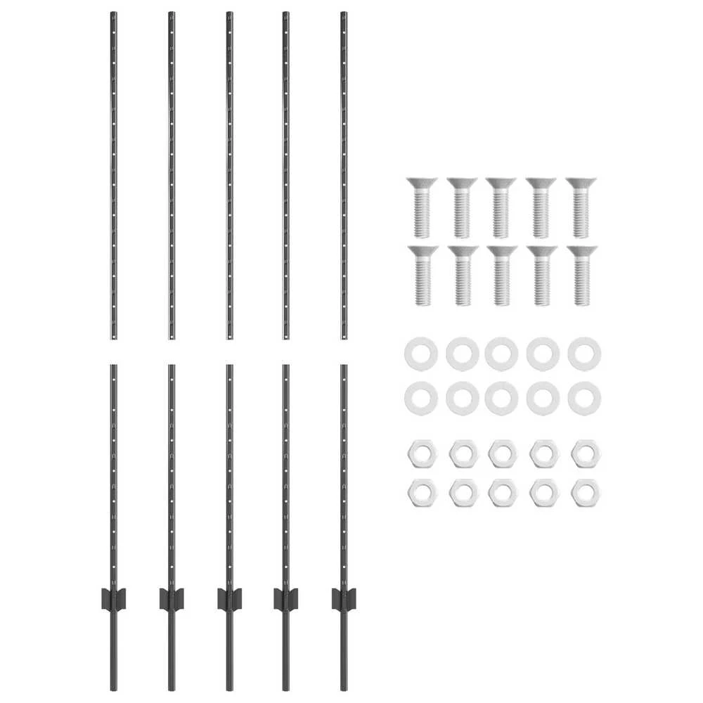 Įmontuotas tvoros stulpas 5 vnt. Pilka 200 cm