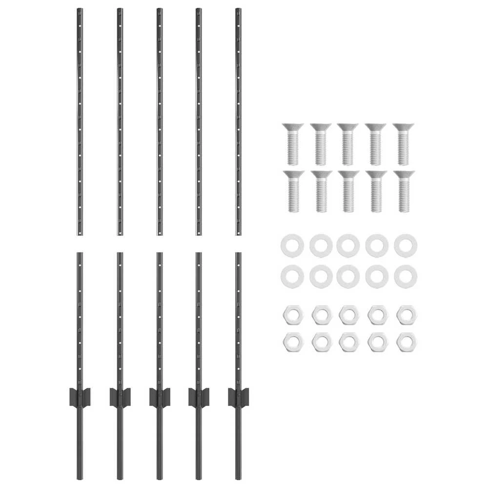 Įmontuotas tvoros stulpas 5 vnt. Pilka 160 cm