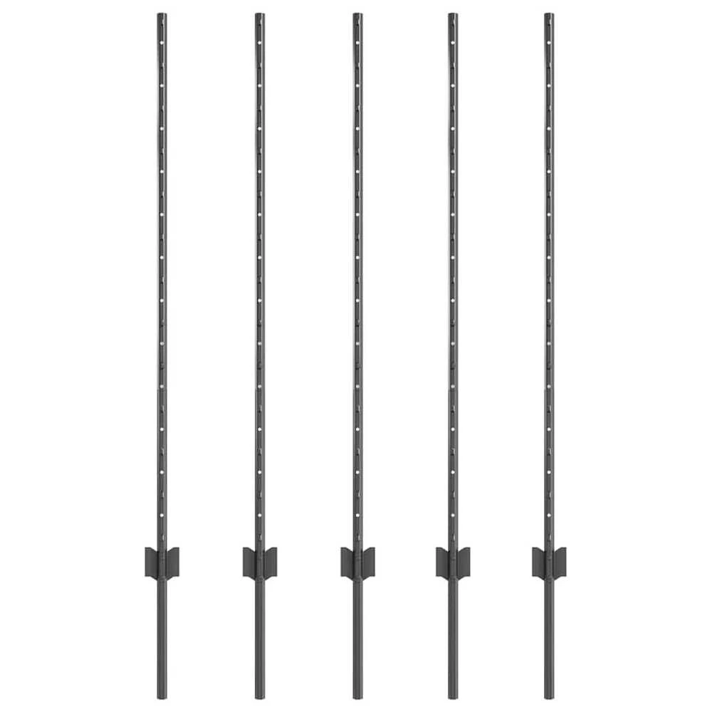 Įmontuotas tvoros stulpas 5 vnt. Pilka 160 cm
