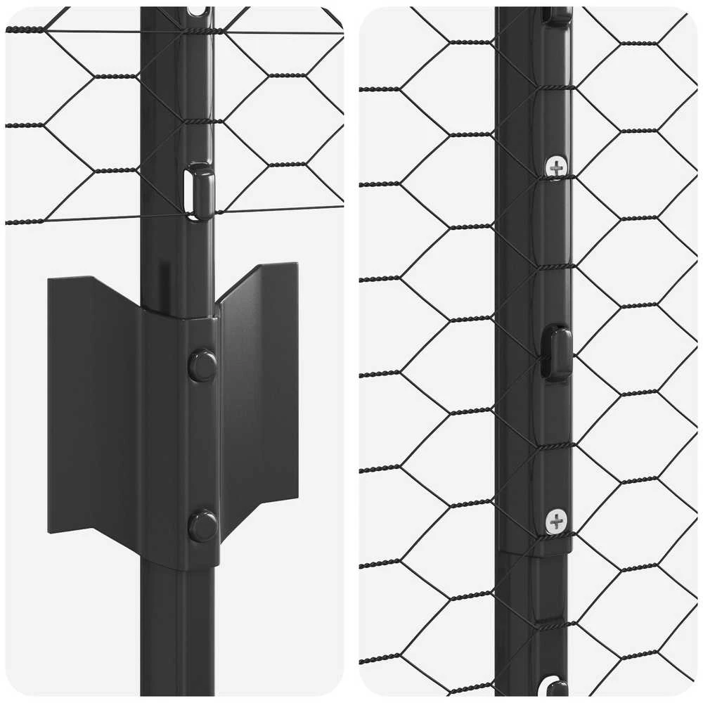 Hexagonal Fence with Post 10 x 1,6 m PVC dengtas plienas Pilka