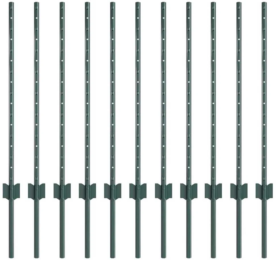 Įmontuotas tvoros stulpas 11 vnt. Žalia 120 cm