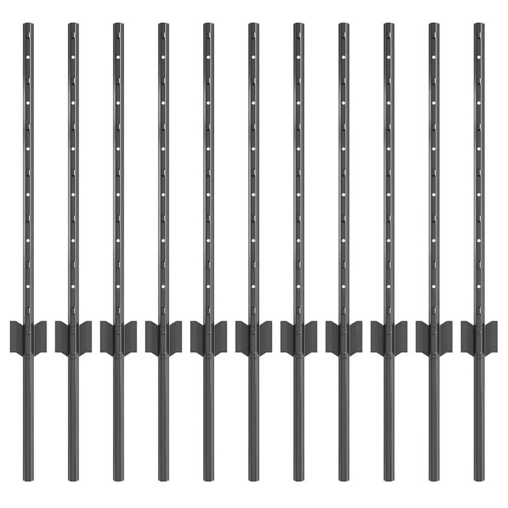 Įmontuotas tvoros stulpas 11 vnt. Pilka 100 cm