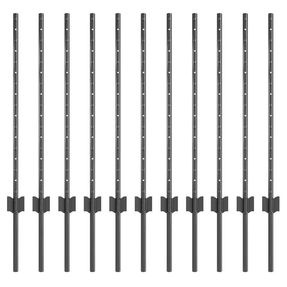 Įmontuotas tvoros stulpas 11 vnt. Pilka 120 cm