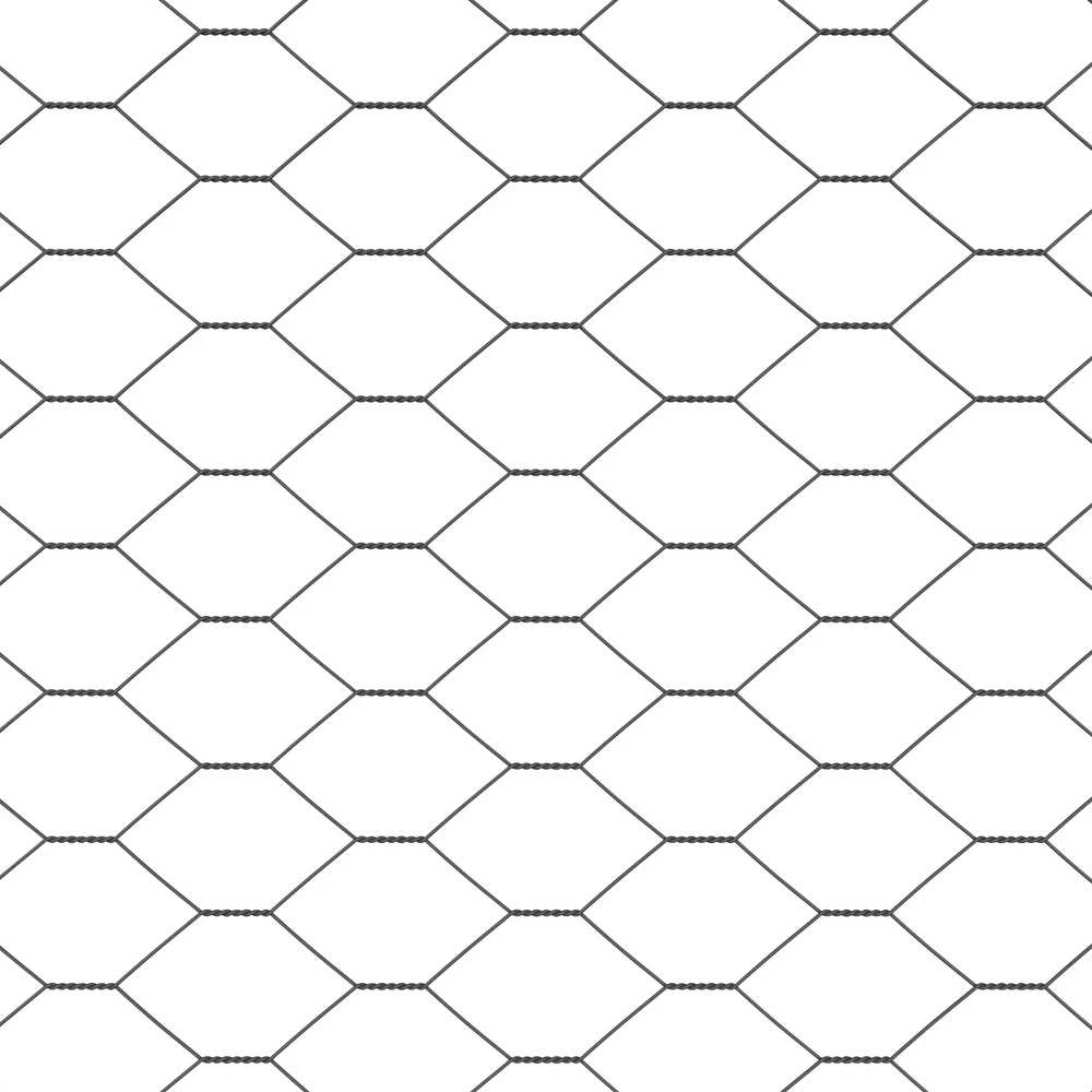 Hexagonal Fence with Post 100 x 0,6 m PVC dengtas plienas Pilka
