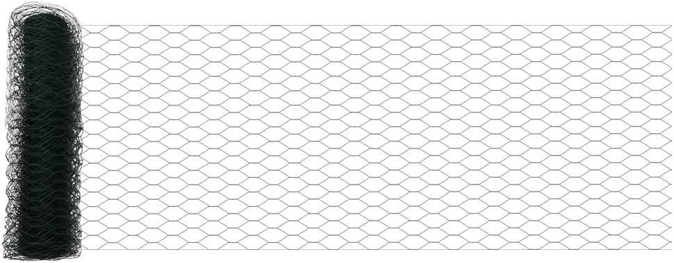 Hexagonal Fence with Post 25 x 0,8 m PVC dengtas plienas Žalia