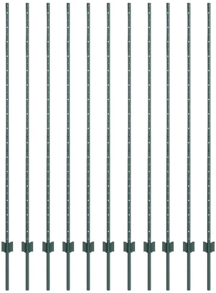 Įmontuotas tvoros stulpas 11 vnt. Žalia 200 cm
