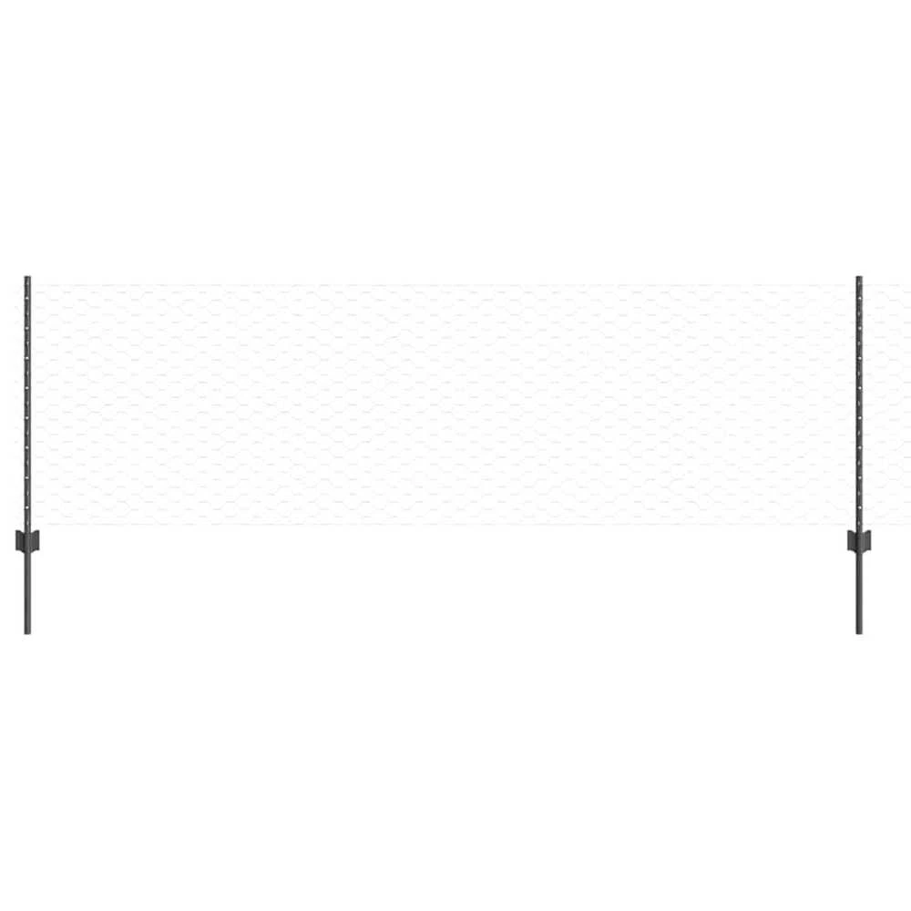 Hexagonal Fence with Post 25 x 0,8 m PVC dengtas plienas Pilka