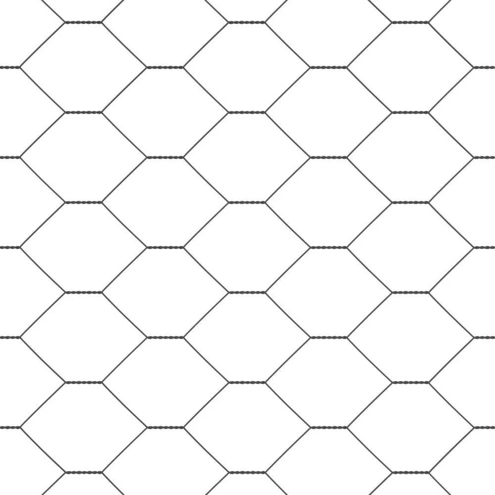 Hexagonal Fence with Post 25 x 0,8 m PVC dengtas plienas Pilka