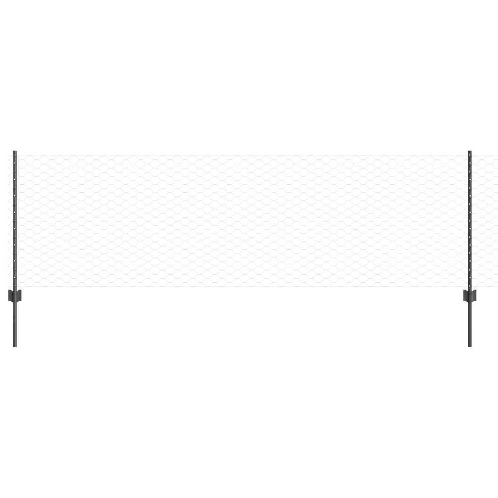 Hexagonal Fence with Post 25 x 0,8 m PVC dengtas plienas Pilka