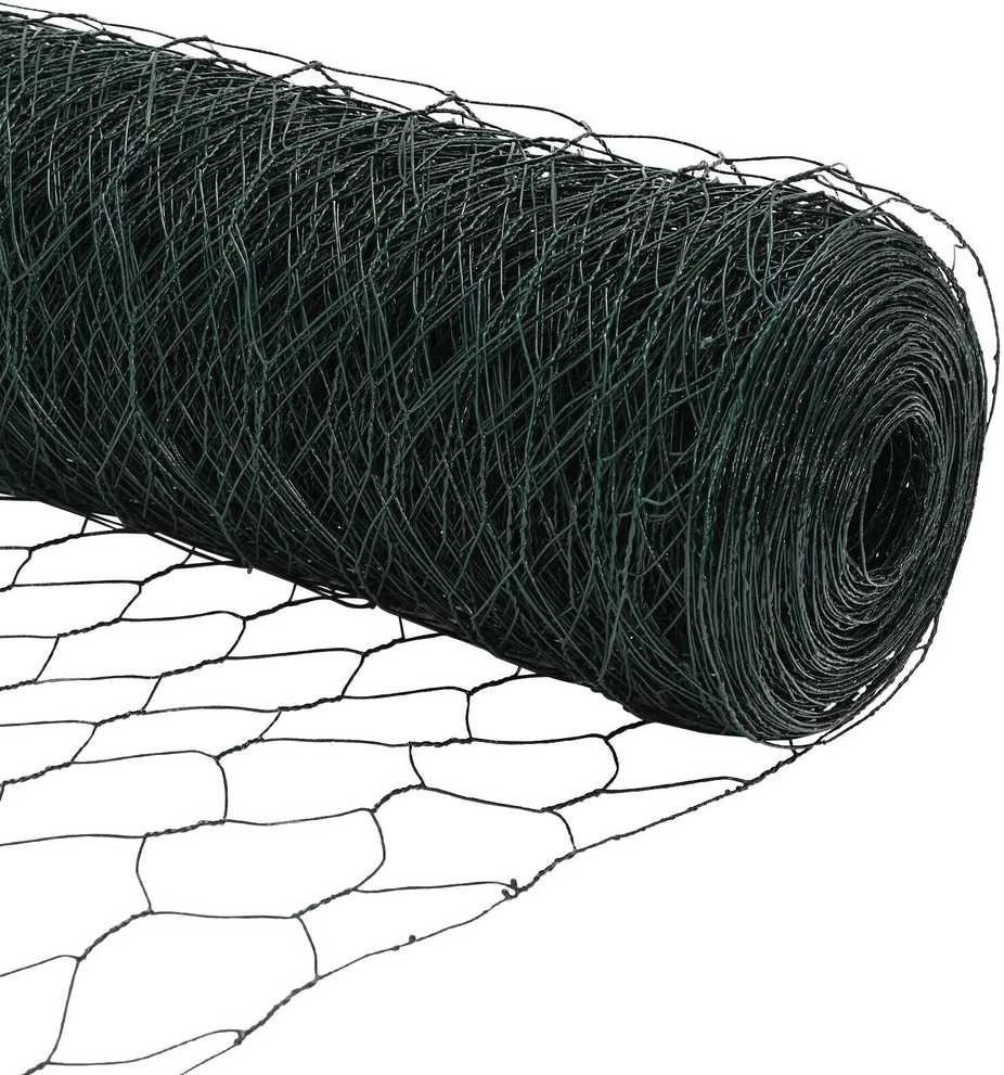Hexagonal Fence with Post 100 x 1,4 m PVC dengtas plienas Žalia