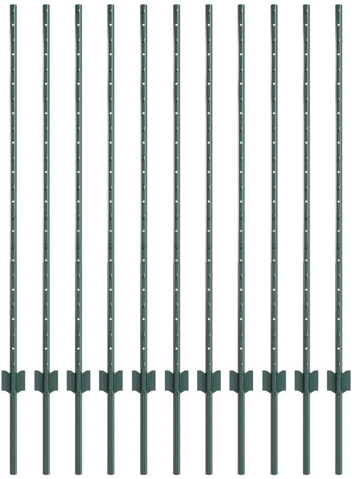 Įmontuotas tvoros stulpas 11 vnt. Žalia 160 cm