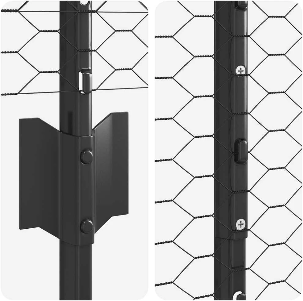 Hexagonal Fence with Post 50 x 1,5 m PVC dengtas plienas Pilka
