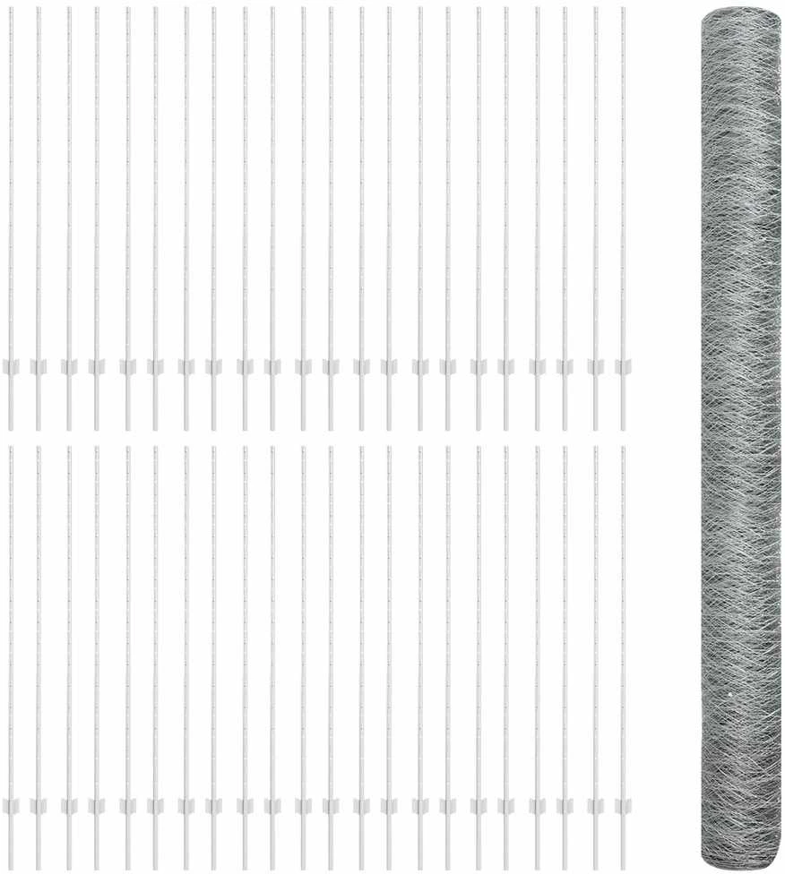 Hexagonal Fence with Post 100 x 1,5 m Galvanizuotas plienas