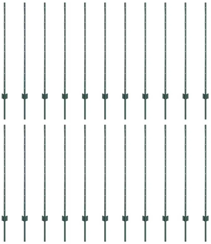 Įmontuotas tvoros stulpas 22 vnt. Žalia 160 cm
