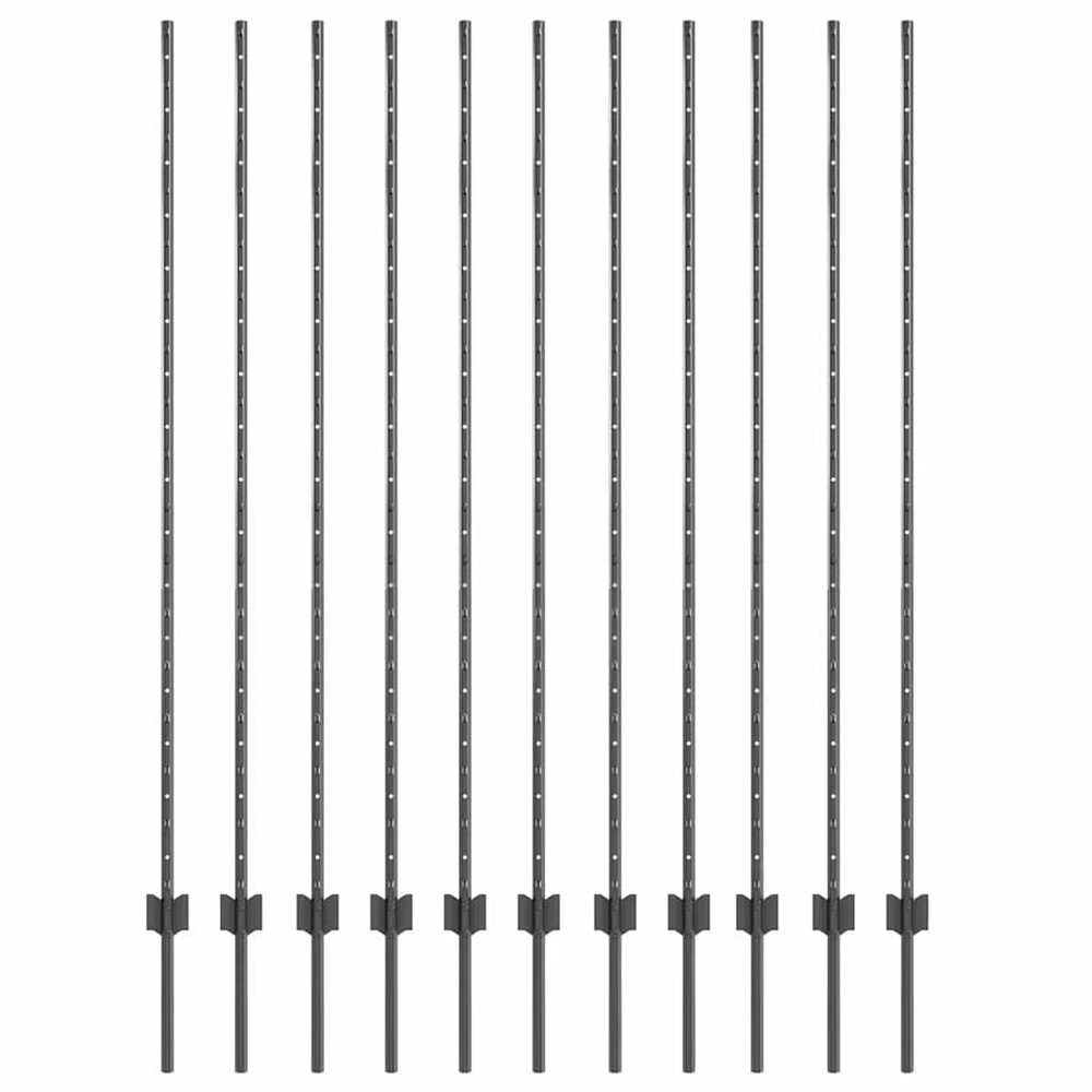 Įmontuotas tvoros stulpas 11 vnt. Pilka 200 cm