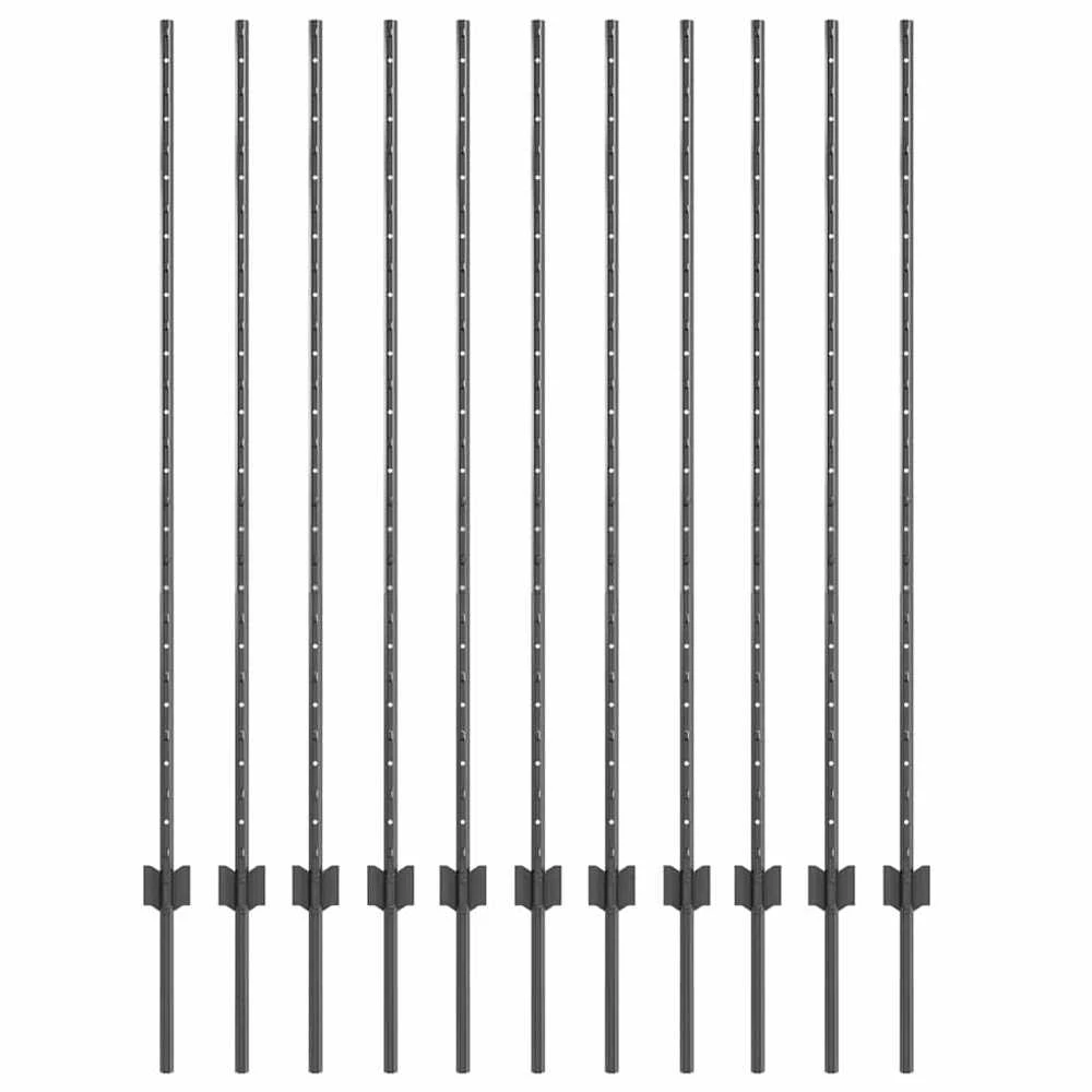 Įmontuotas tvoros stulpas 11 vnt. Pilka 180 cm