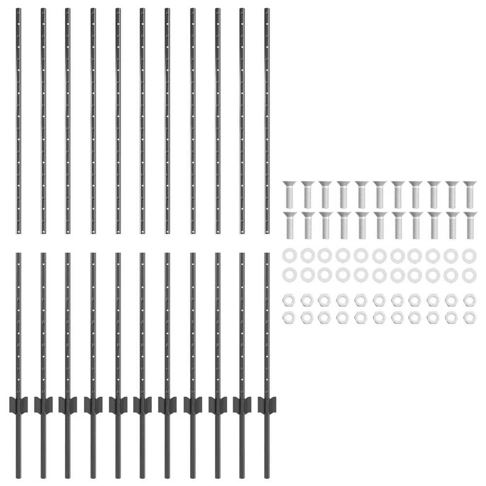 Įmontuotas tvoros stulpas 11 vnt. Pilka 180 cm