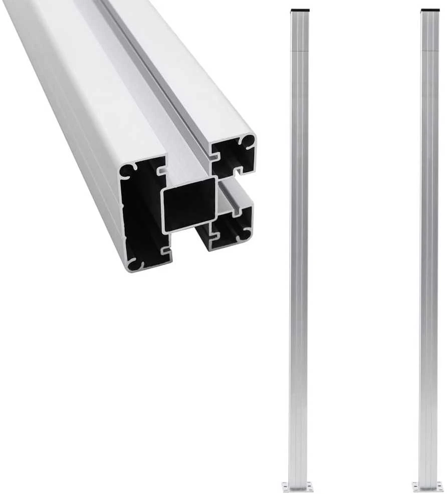 Tvoros stulpai, 2vnt., aliuminis, 185cm
