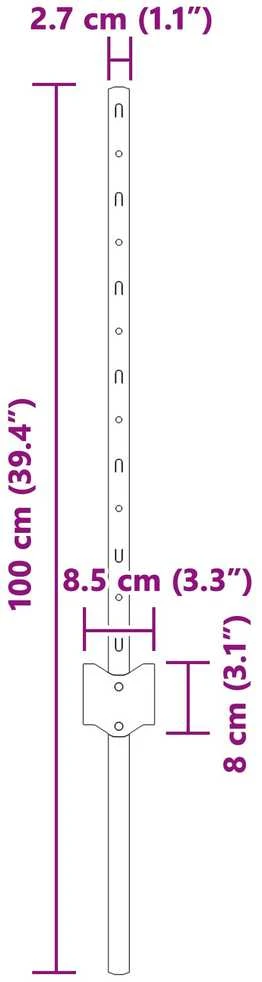 Įmontuotas tvoros stulpas 44 vnt. Žalia 100 cm