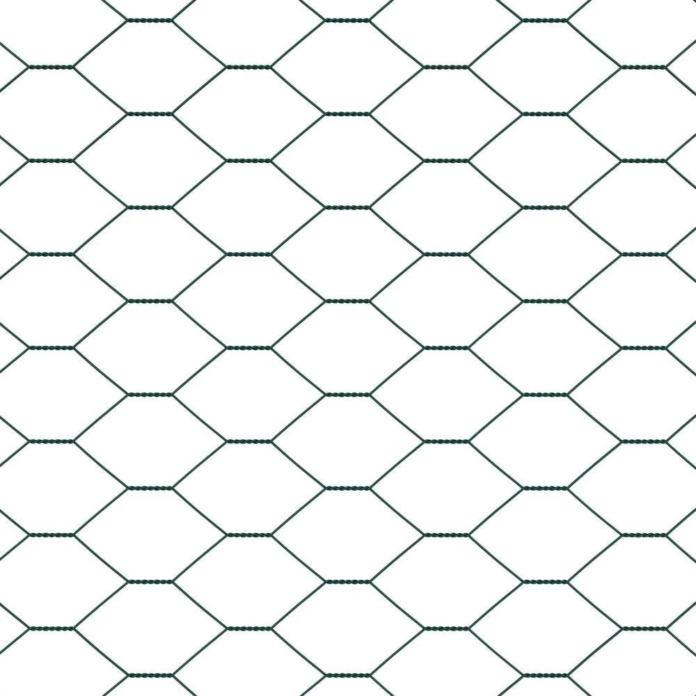 Hexagonal Fence with Post 10 x 1 m PVC dengtas plienas Žalia