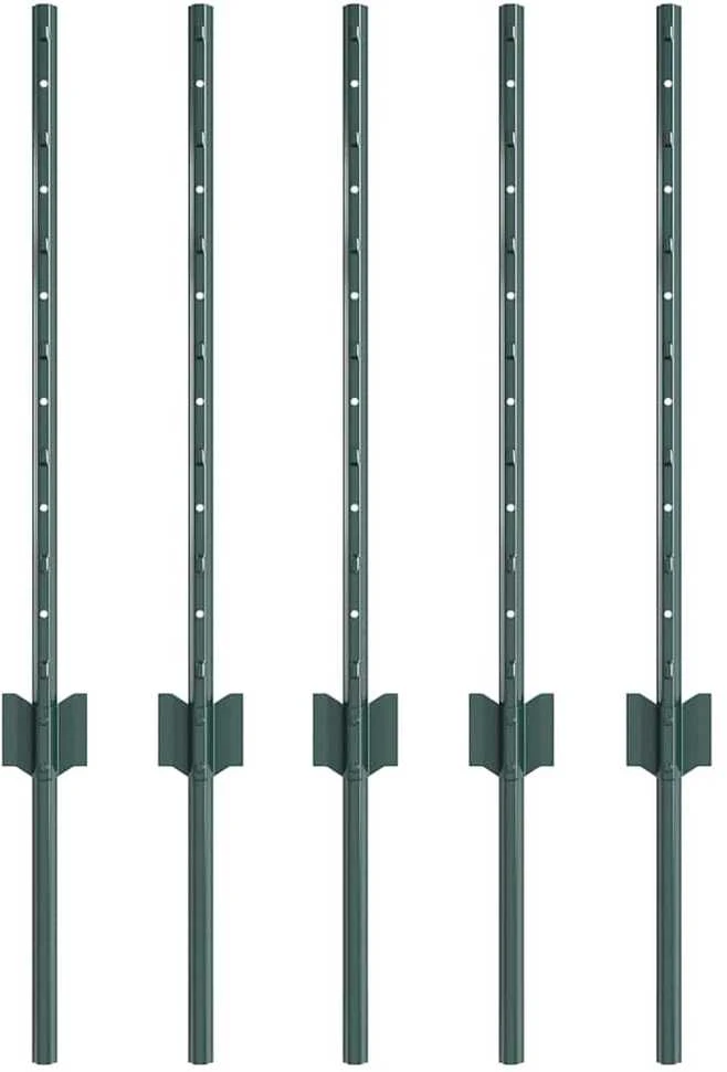 Įmontuotas tvoros stulpas 5 vnt. Žalia 100 cm
