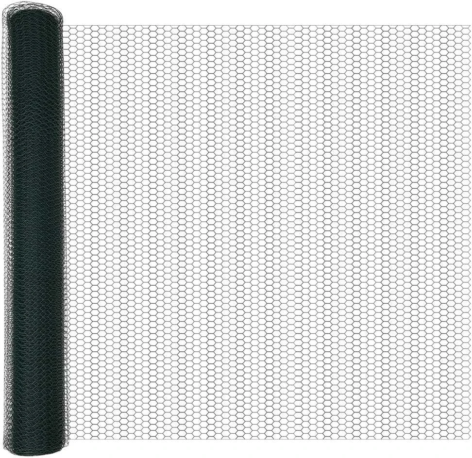 Hexagonal Fence with Post 10 x 1,2 m PVC dengtas plienas Žalia