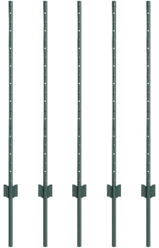 Įmontuotas tvoros stulpas 5 vnt. Žalia 140 cm