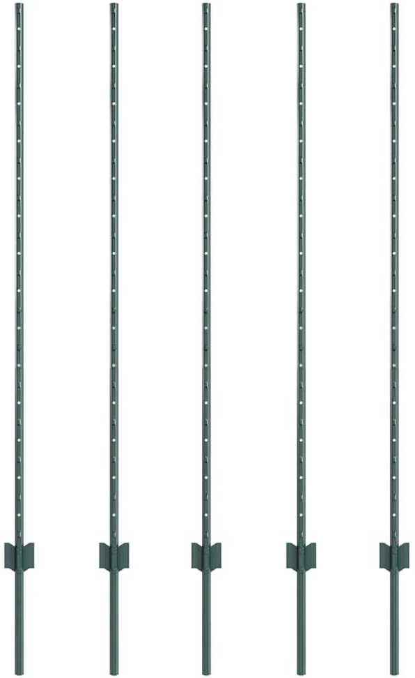 Įmontuotas tvoros stulpas 5 vnt. Žalia 180 cm