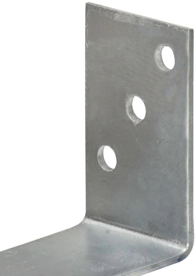 Tvoros stulpai, 6vnt., sidabrinės spalvos, 8x6x30cm, plienas