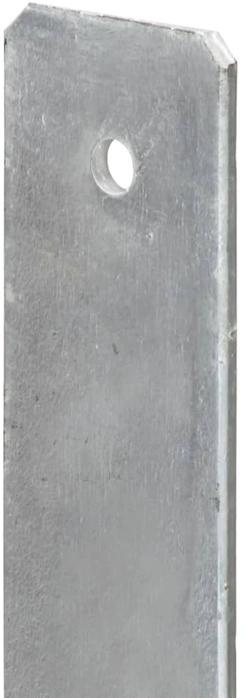 Tvoros stulpai, 6vnt., sidabrinės spalvos, 14x6x60cm, plienas