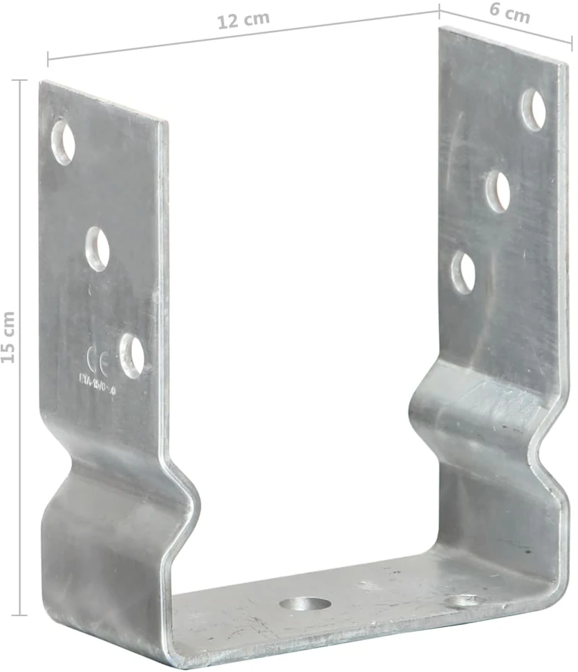 Tvoros stulpai, 6vnt., sidabrinės spalvos, 12x6x15cm, plienas