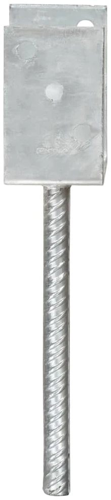 Tvoros stulpai, 6vnt., sidabrinės spalvos, 9x6x30cm, plienas