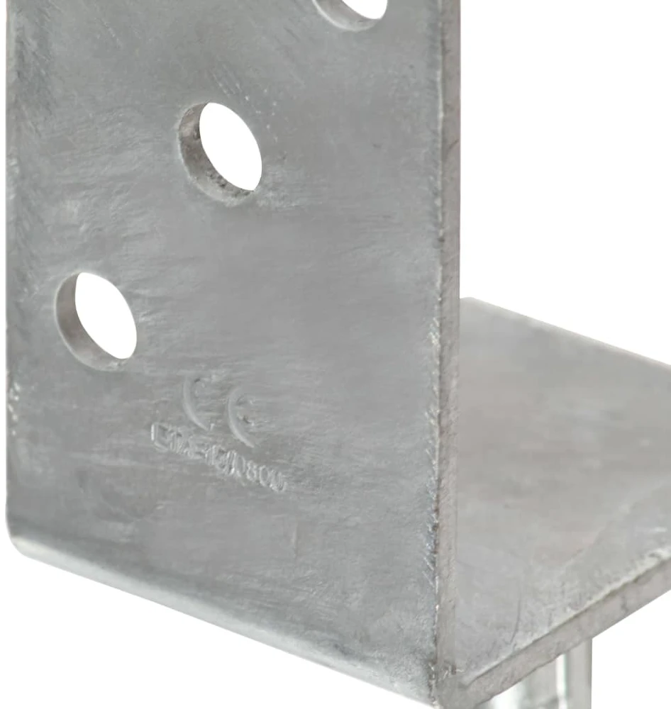 Tvoros stulpai, 6vnt., sidabrinės spalvos, 8x6x30cm, plienas