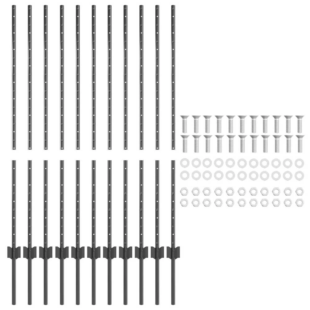 Įmontuotas tvoros stulpas 11 vnt. Pilka 160 cm