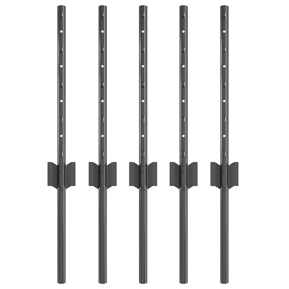 Įmontuotas tvoros stulpas 5 vnt. Pilka 80 cm