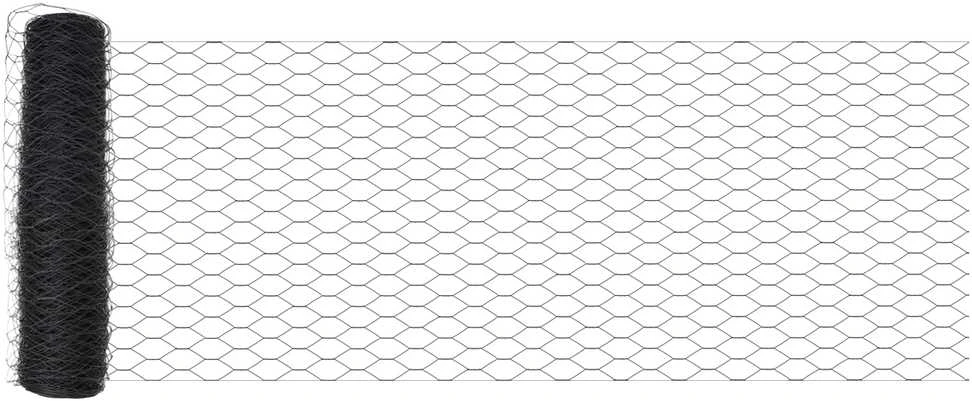 Hexagonal Fence with Post 100 x 0,8 m PVC dengtas plienas Pilka
