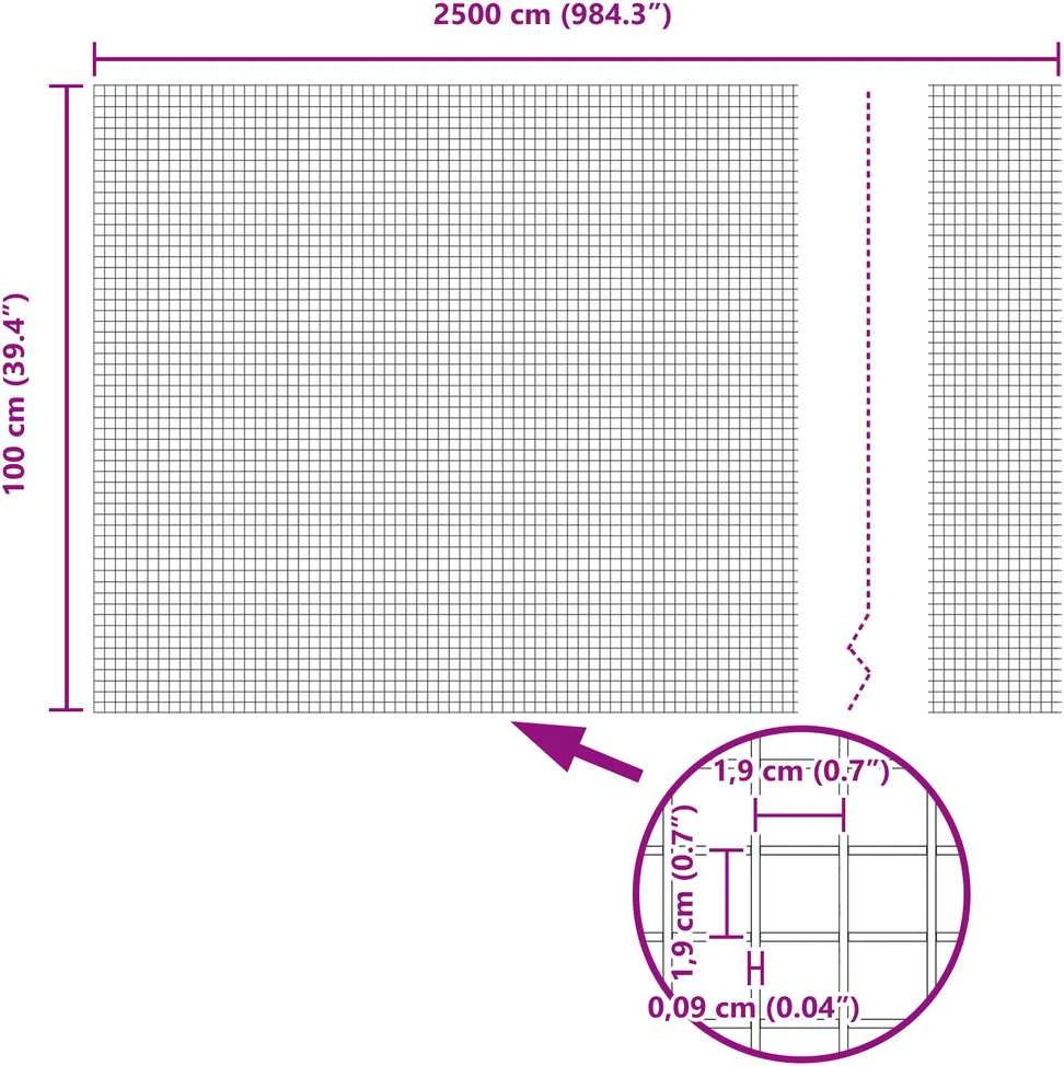 Suvirintas vielos tvora žemės tvirtinimas 25 x 1 m Žalia