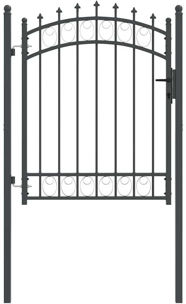 Tvoros vartai su smailiais EMMEN 150 x 100 cm Pilka Užrakintas