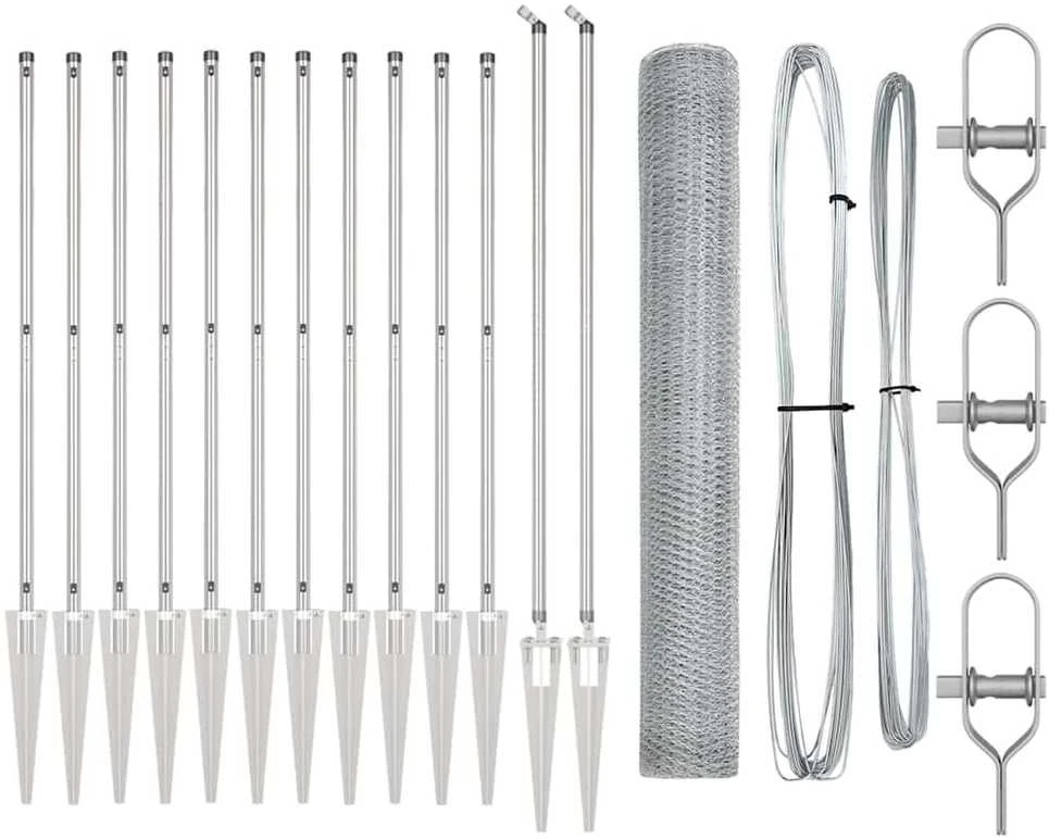 Hexagonal Fence with Post 25 x 1,2 m Galvanizuotas plienas