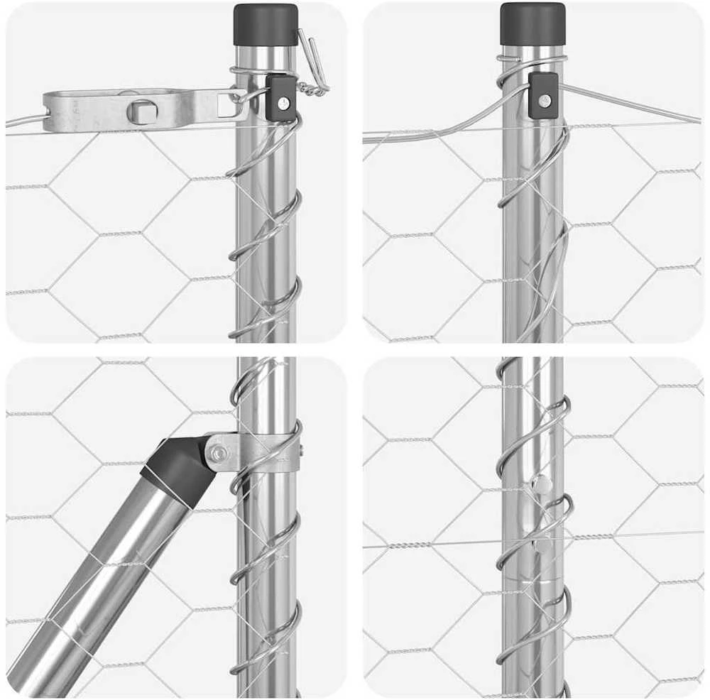 Hexagonal Fence with Post 25 x 1,5 m Galvanizuotas plienas