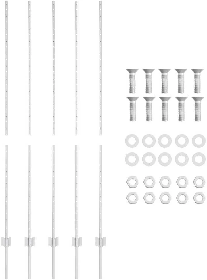 Įmontuotas tvoros stulpas 5 vnt. Sidabrinė 200 cm