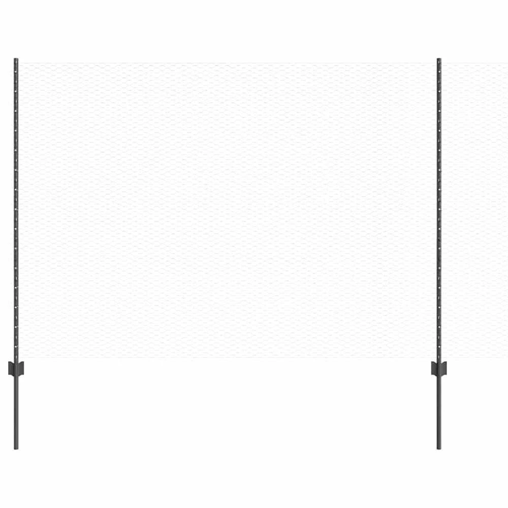 Hexagonal Fence with Post 10 x 1,6 m PVC dengtas plienas Pilka
