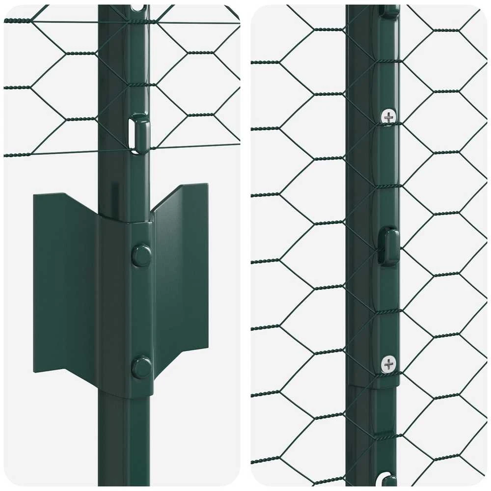 Hexagonal Fence with Post 50 x 1 m PVC dengtas plienas Žalia
